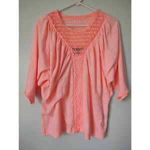 Victoria's Secret Women Size XS Peach Pink Knit Dolman Sleeve Cropped Top Blouse